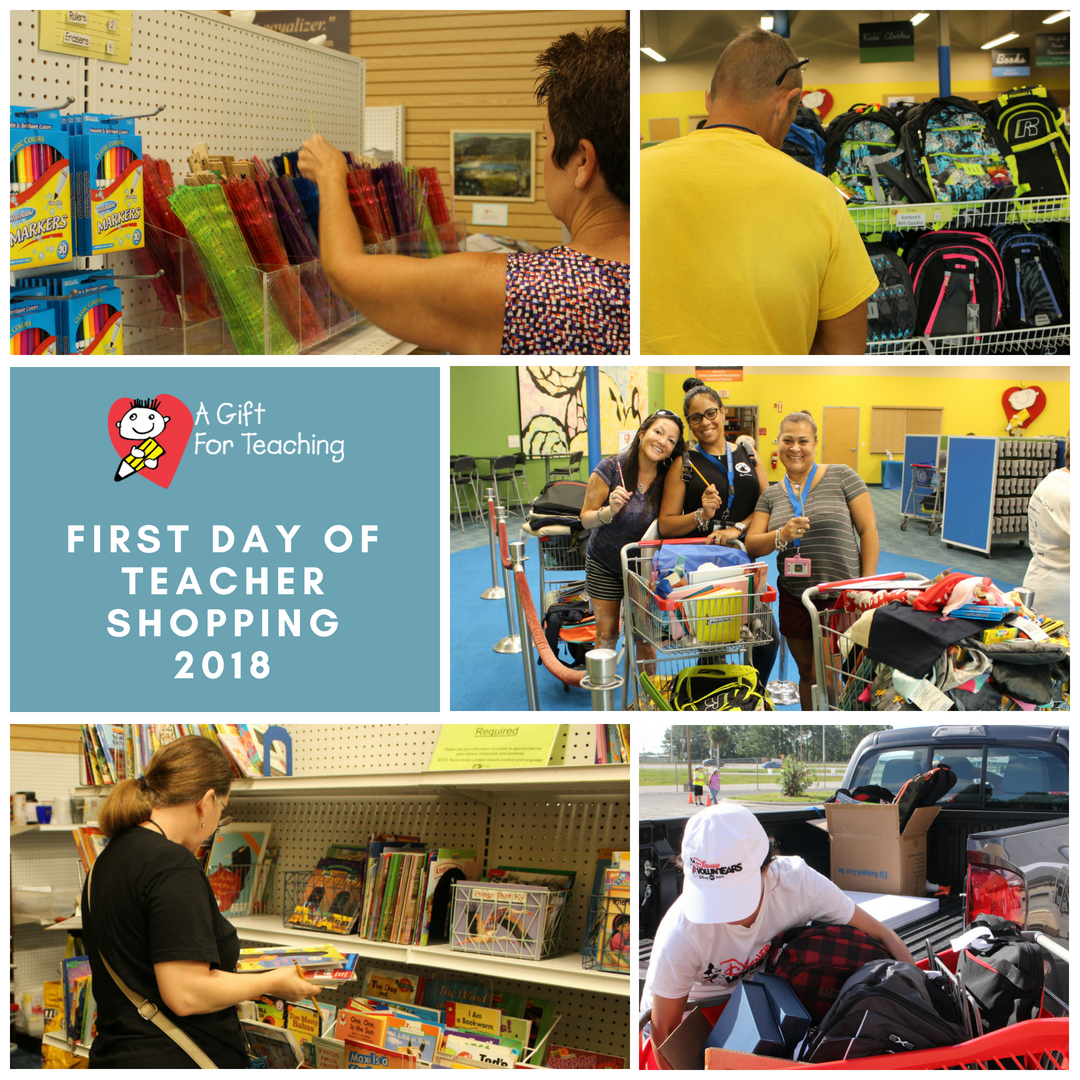 agift4teaching's tweet photo. What a successful First Day of Teacher Shopping! Thank you to all the teachers, volunteers, and sponsors that came out. 

Missed out on the action? Shopping appointments are still available through August 11th: https://t.co/ZiMvcMEhyv https://t.co/MHtukrIOFj
