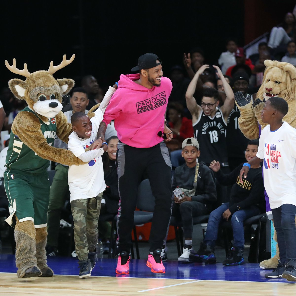 Complex Sneakers on Twitter: ".@CarmeloAnthony enjoying the #NBAAfricaGame in the "Racer Pink" Nike Air 97 Plus. https://t.co/ED5oCIXnWF" /