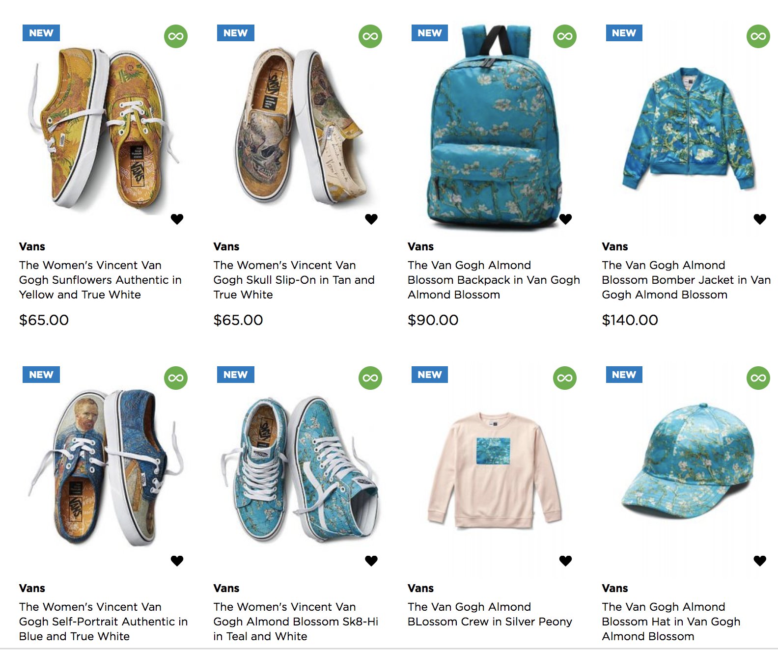 vans backpack van gogh