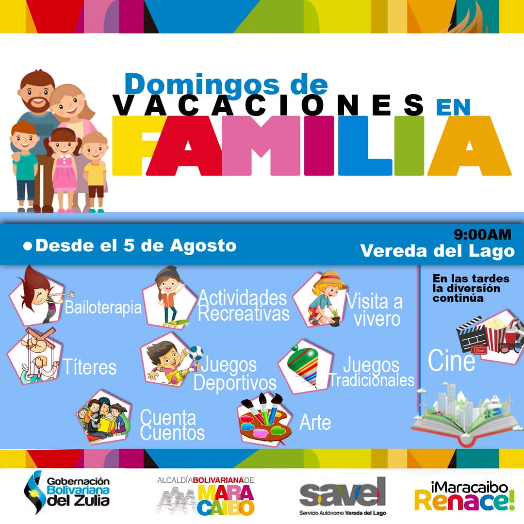 ¿Qué haces con tu familia los domingos? No hay momento más divertido, gratificante y significativo que pasarla con los seres queridos, por eso en #veredadellago te invitamos a compartir "Domingos de vacaciones en familia". Vente! todos los domingos del mes de agosto a las 9:00 am