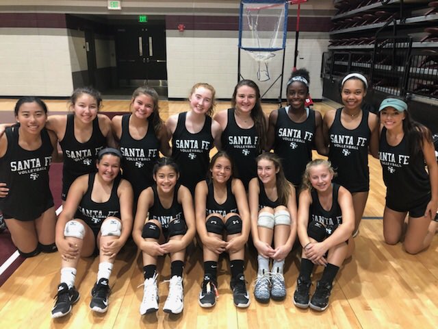 SFWolvesGVB's tweet photo. Santa Fe Wolves freshman volleyball team getting ready for the season at team camp today in Tulsa!💚🐺🏐 https://t.co/nUKE2rh6NI