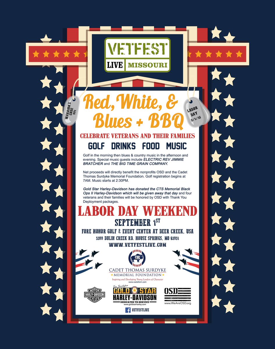 Hope to see you all at this very worthwhile event celebrating our local veterans and supporting terrific non-profit organizations like <a href="/cadettomsurdyke/">CadetTom.com</a> and @opsupplydrop! Lets get the word out to your friends and family and join us for a great festival on Saturday, Sep 1!