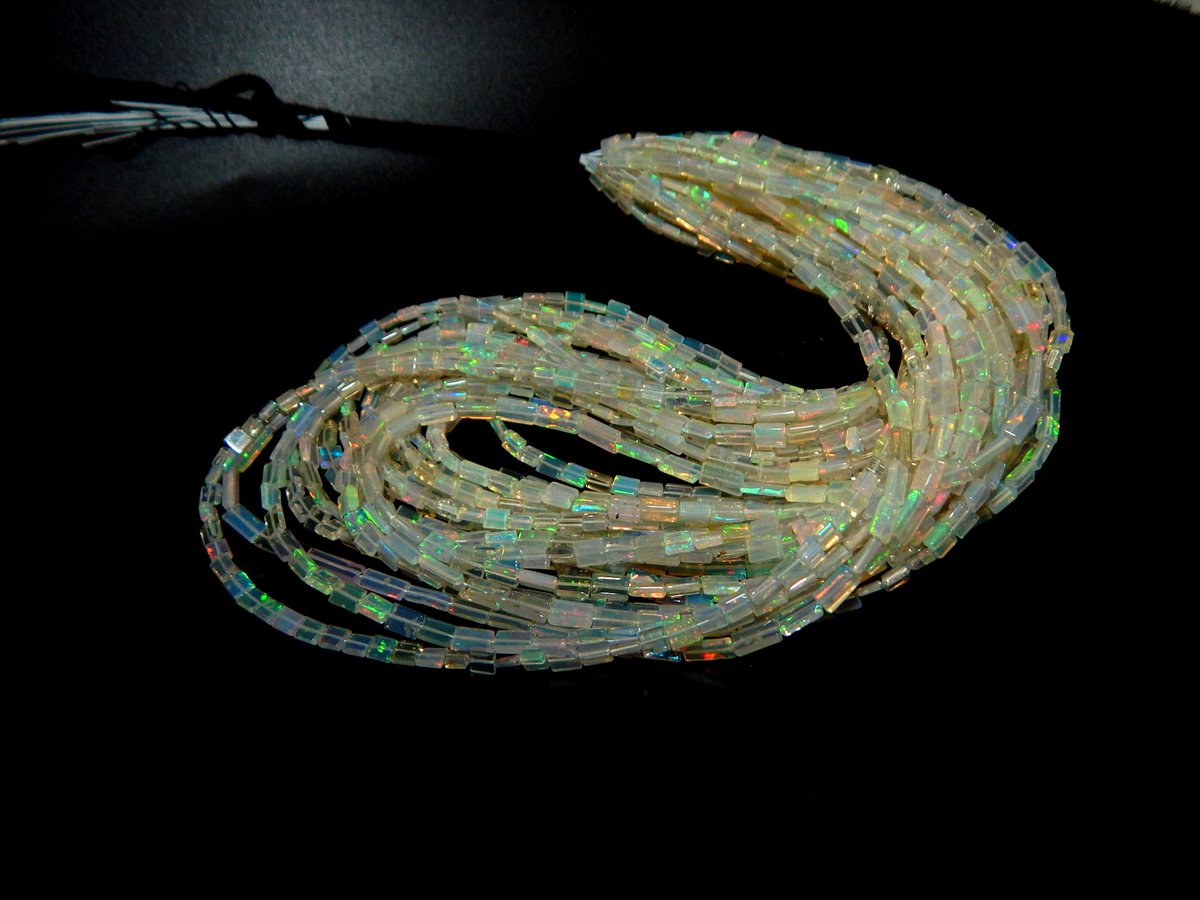 msgemshub's tweet image. 70%OFF Ethiopian Opal Multi Fair Rectangle beads 100 Percent Natural Gemstone Size 4.5x3 mm Approx