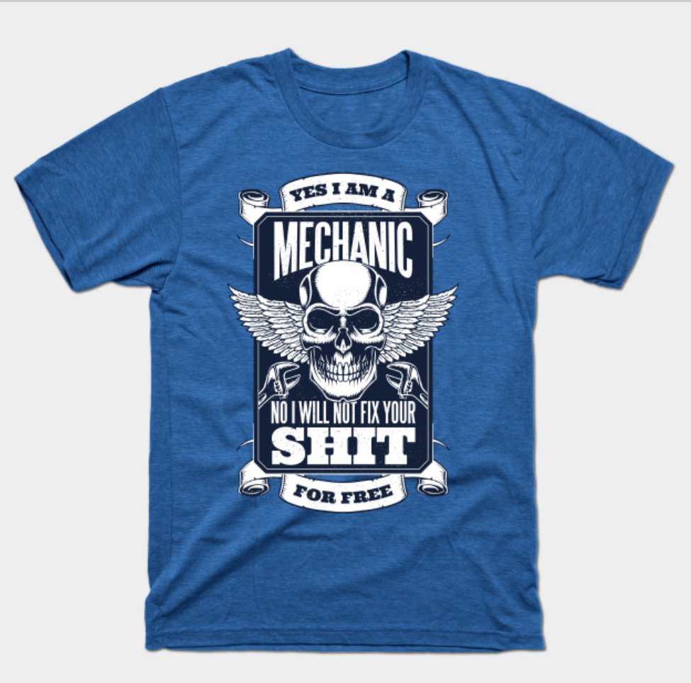 MECHANIC QUOTE T-Shirt
#Mechanic #Mechanical #repair
#toolzday #tool #skull #mensstyle #mens #fashion #tshirt #shirt #teepublic

teepublic.com/t-shirt/295654…
