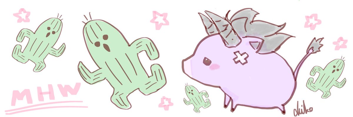 ট ইট র チコ かわいいコラボをありがと ଘ ˊᵕˋ ଓ モンハンの装備考えながらかきかき 良ければお使いください Mhworld モンスターハンターワールド Mhw フリーアイコン フリーヘッダー サボテンダー プーギー Ffコラボ T Co V9roye5dzf