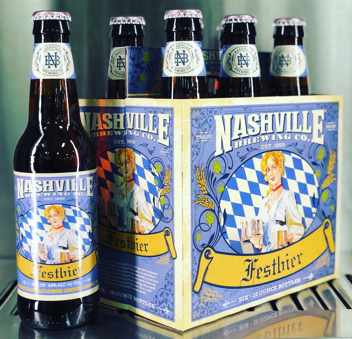 New today, @NashvilleBrew Festbier, a traditional Märzen style beer, perfect for the autumn festivities. This deep amber colored beer was traditionally brewed in March (the German word for Märzen) and lagered during the summer. #nashville #Oktoberfest #TNBeer