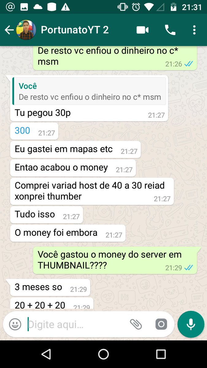 Ele fala que eu tirei 300 do cubic, sendo que não peguei nenhum centavo. E foda, quando ele não consegue nem falar a verdade :( observem galera....
