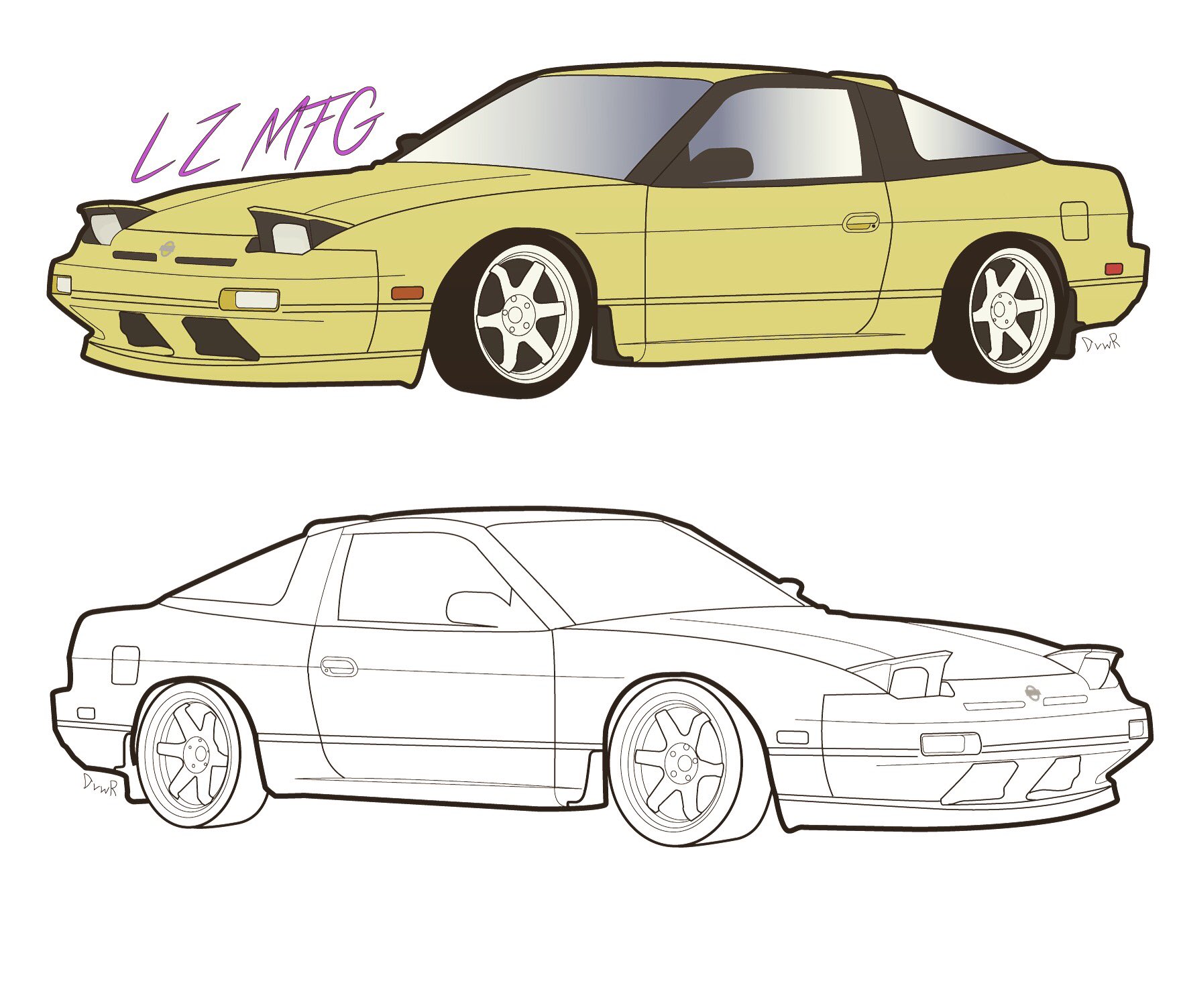 Раскраска Ниссан 180 SX