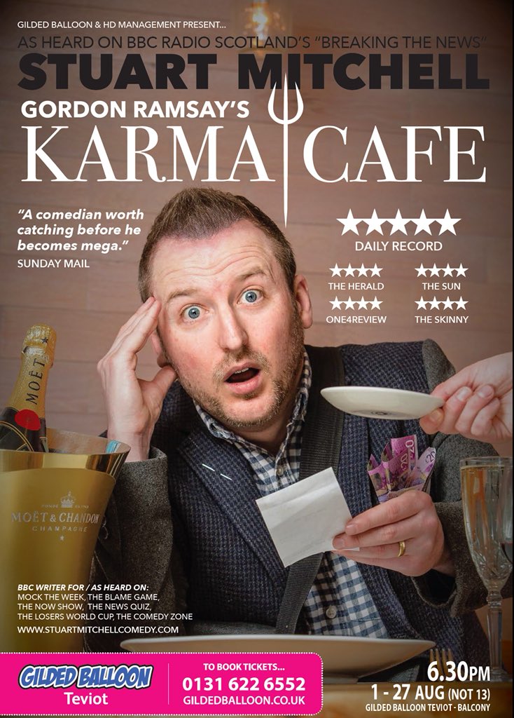 HDmgt's tweet photo. Superb set from @breakingthenews comedian @stuartmitchell2 at #BBCPresents @edfringe tonight! Catch his show every night @Gildedballoon https://t.co/8qPr5gMRDQ