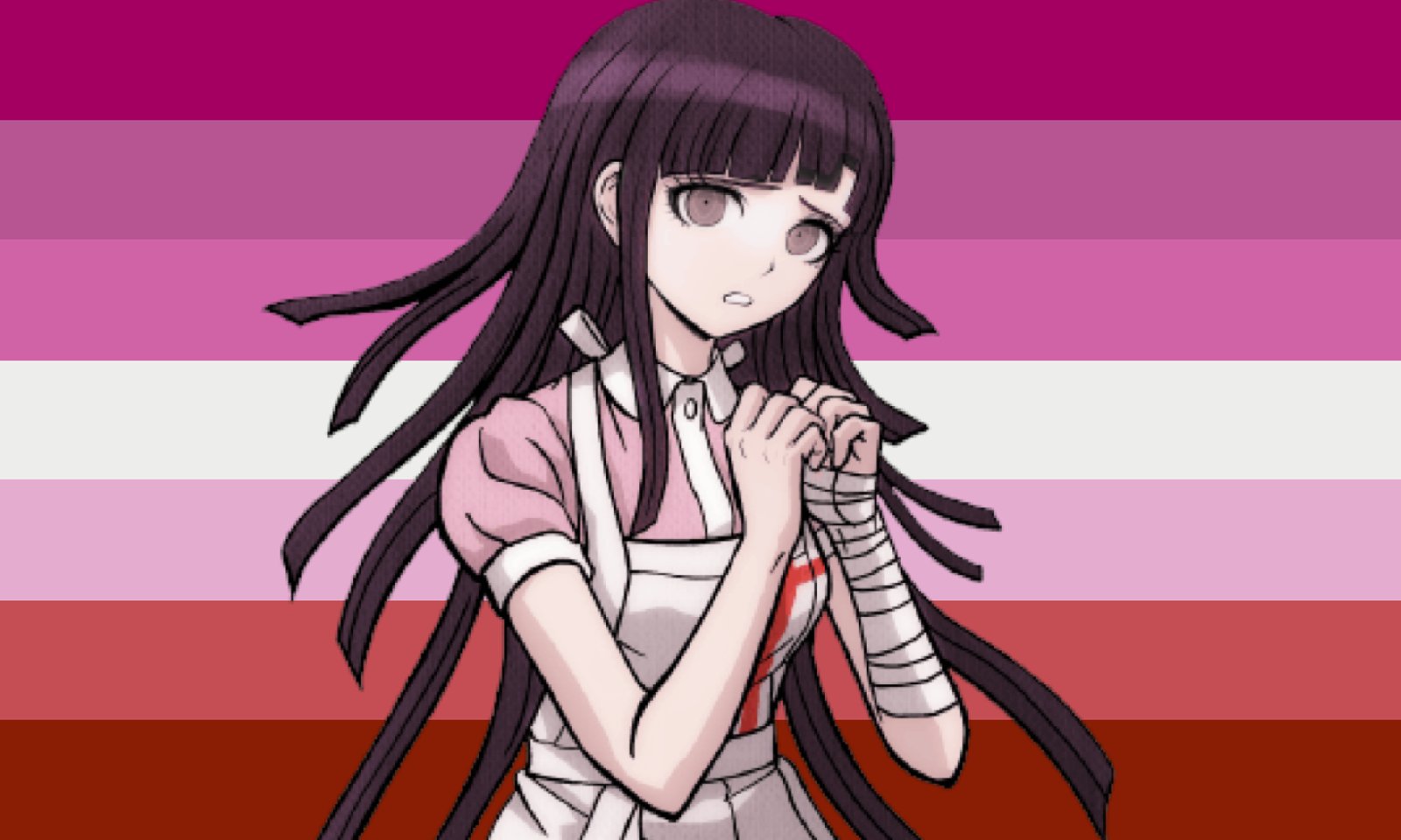 “Mikan Tsumiki from Super Danganronpa 2 is a lesbian” .