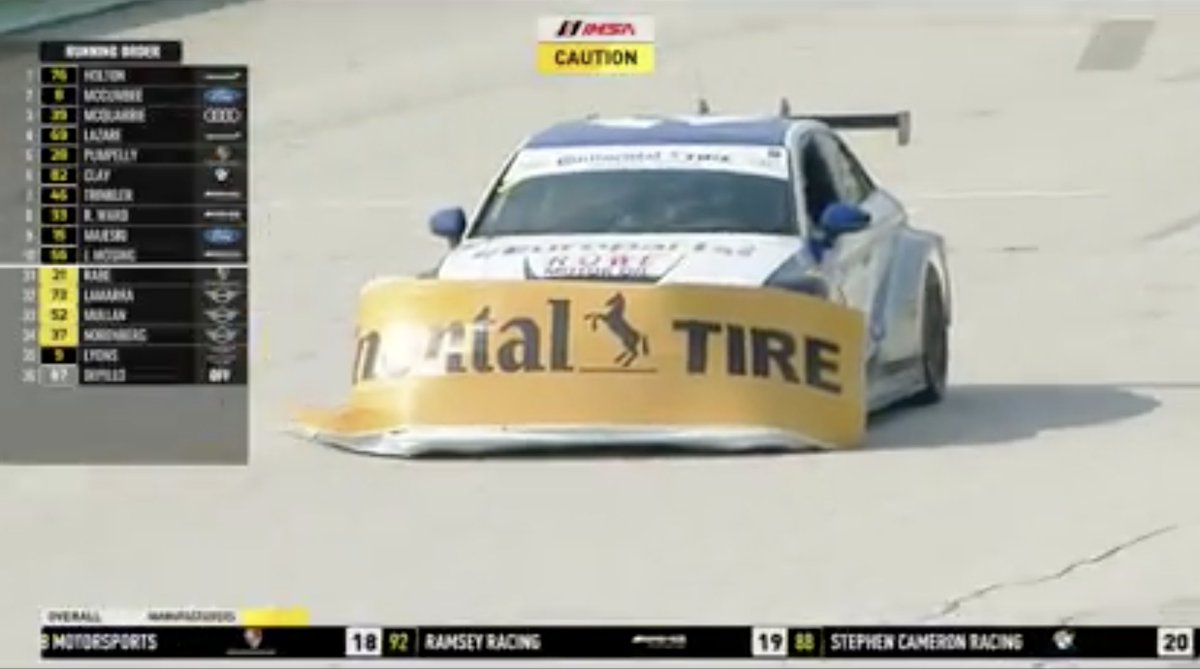 FCY for a wild incident at the start of the CTSC 120! The TCR pole