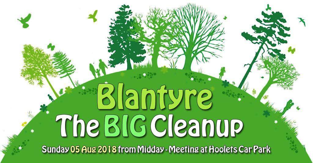 WelbyCoaching's tweet photo. A MASSIVE #litterpick is being held in #Blantyre on Sunday 5th August 2018. "The BIG Cleanup" aims for several community organisations all to work together with local residents and go out en masse into the #Calder in a co-ordinated litter pick. Meet at 12 noon, Hoolets Nest Pub. https://t.co/cNalVOr3pv