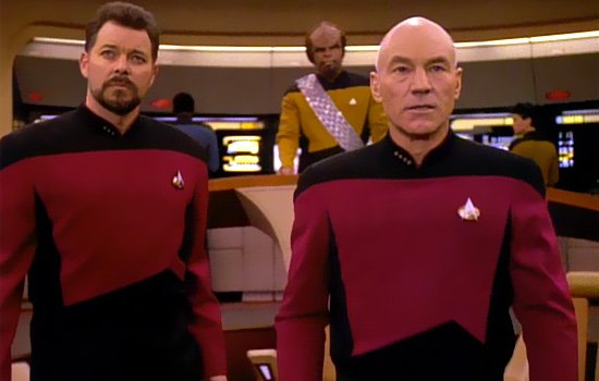 jakethejeep's tweet photo. I always feel sorry for Cmdr Riker when Captain Picard orders "fire at will". Poor Will. @SirPatStew @jonathansfrakes @BrentSpiner @Marina_Sirtis @levarburton #firephasers #fireatwill #photontorpedoes https://t.co/yIKSlycvh1