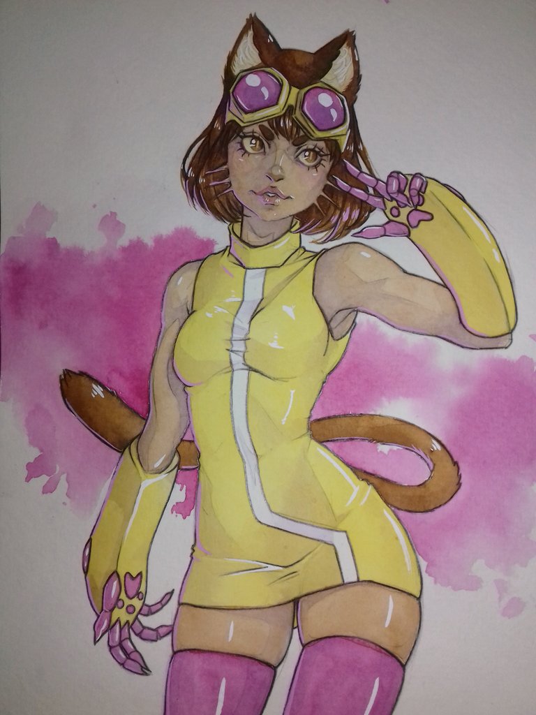 seikatattoo's tweet image. Kit from #Gameoverse watercolor for 💖 #cutiesaturday / @cutiesaturday 💖