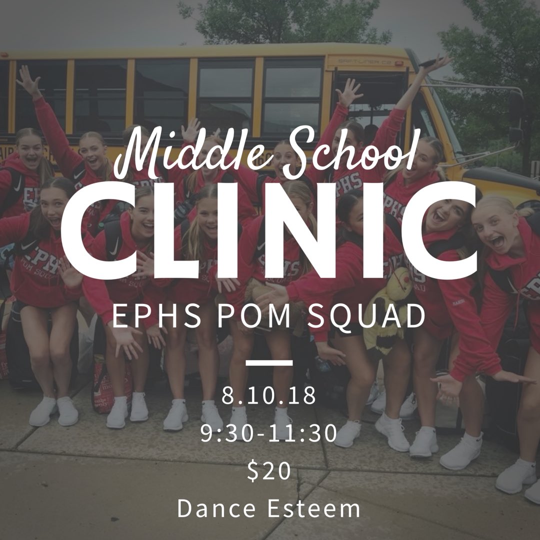 eppom's tweet photo. Less than a week until our Middle School clinic! 😊 No registration required, just bring $20 ‼️ https://t.co/pd6SBQFZrd