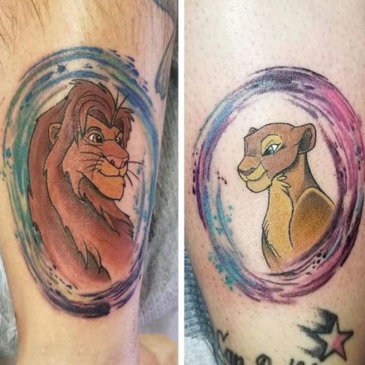 https://ift.tt/2vdIP4z Tattoos by Bob @bobthekerr #lionkingtattoos #simba #nala...