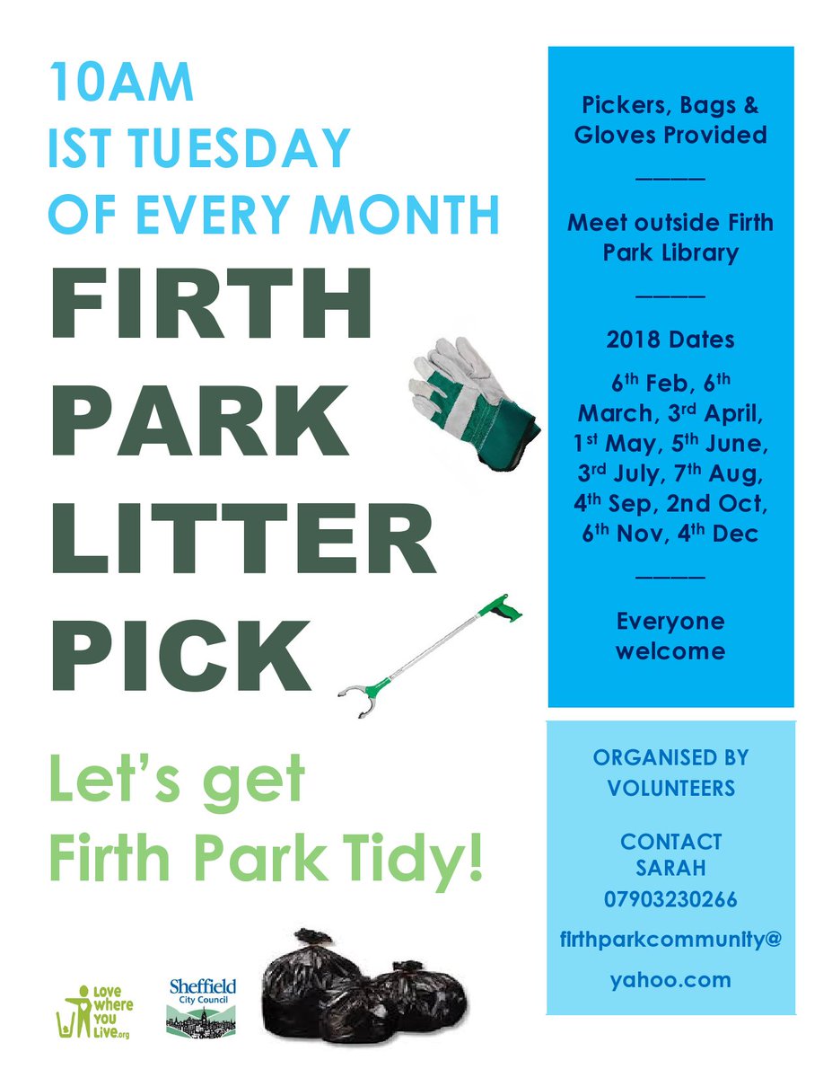 FirthParkCF's tweet photo. Speaking of litter picks, this coming Tuesday is the next Firth Park one, 10am. Hope to see you there @SheffLitterPick @ParksSheffield @NorthEastSheff @SheffieldStar @NancyFielder @GillFurnissMP @SheffNE_NHP https://t.co/bP44O5ofbL