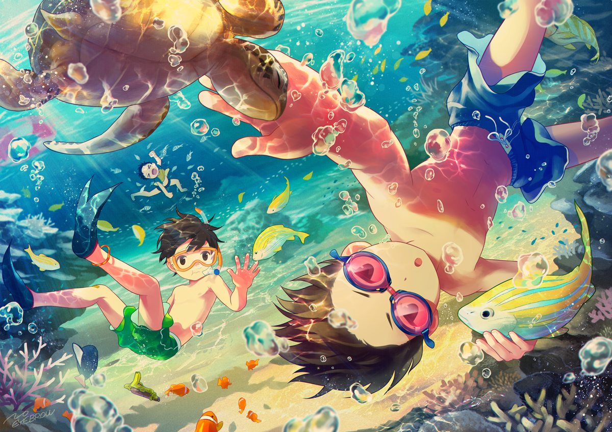 「ぼくらの夏休み 」|NOEYEBROWのイラスト