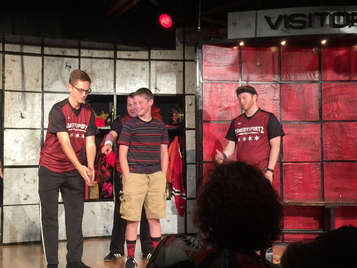 ⁦<a href="/ComedySportzChi/">ComedySportz Chicago</a>⁩ - looking forward to a great time again tonight. Maybe a repeat stage performance by our son Dylan?? #BringItChiTownStyle