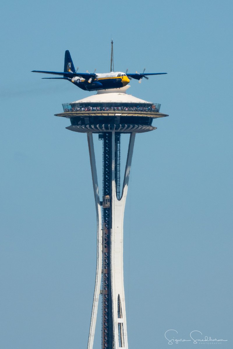 sigmas's tweet photo. #BlueAngels and #FatAlbert flying by #SpaceNeedle today.... #Seattle #Seafair #SEAFair2018 https://t.co/TuUHSmFEqp