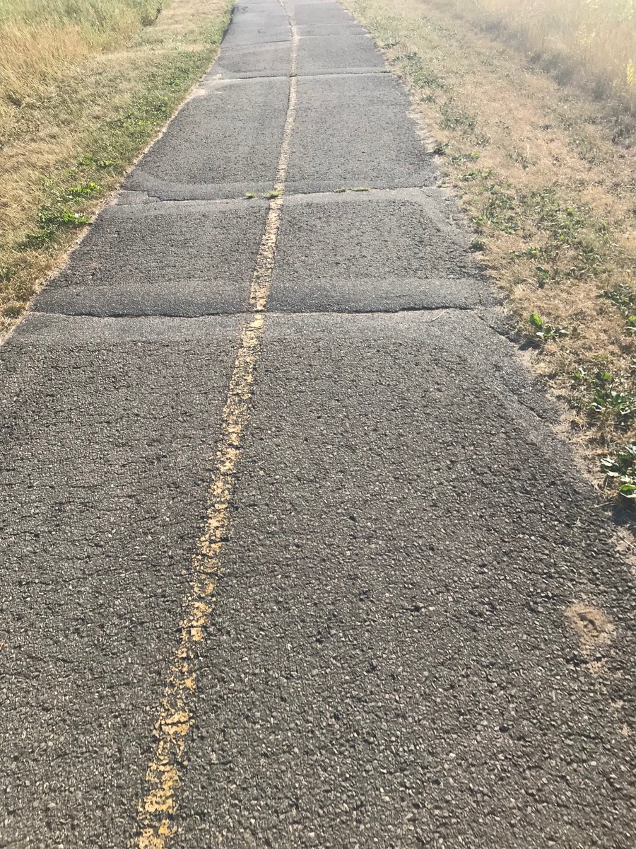 ⁦<a href="/city/">city</a> of Ottawa maybe it’s time to pave the bike path on the south side of the Sir John A parkway? Been like this for years. Absolutely no excuse⁩ and dangerous.