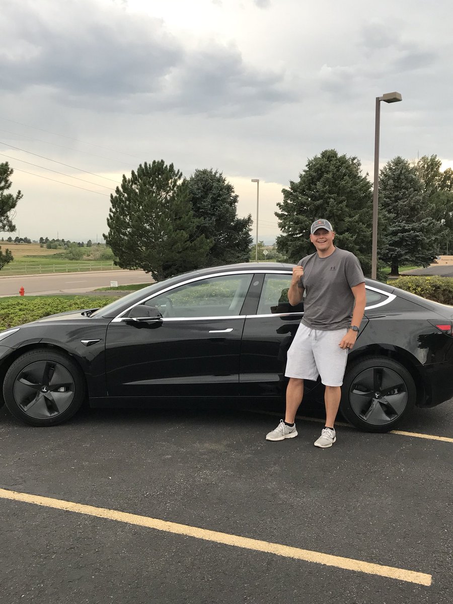 mnotterco's tweet photo. Took delivery of my Model 3 today. It is completely badass. Thanks @elonmusk and @Tesla Coolest car I have ever seen. #fastashell #performanceawd #Colorado https://t.co/md7Jm2RmO4