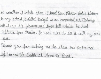 Delighted to receive a letter from my young friend Samakit, who shares his experiences from a family holiday to Ladakh. 

He also writes about his sense of pride towards our Armed Forces, which was heartening to read. #IncredibleIndia