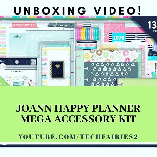 Look what I got...MEGA accessory kit! Video is live on our channel! #happyplanner #meandmybigideas #mambi #planneraddict #planahappylife #kellofaplan #beforethepen #afterthepen #plannernewbie #teacherplanner #iMovie bit.ly/2naxKN3