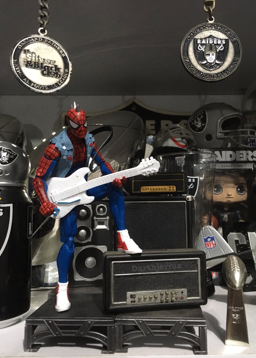 Darthjerius13's tweet photo. A new member to the collection #Spiderman #Punk #Raiders #JustWinBaby #HeavyMetal #RaiderNation #Marvel #RN4L https://t.co/JytQGczEOW