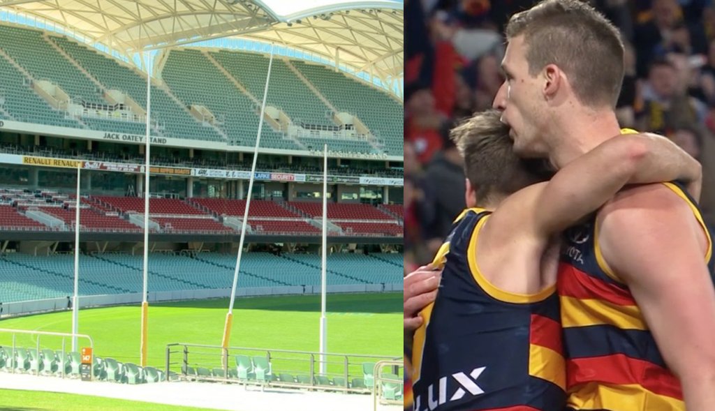TheFirstReserve's tweet photo. Adelaide Oval Goal Post Reportedly Still Wobbling https://t.co/9o5tV5FIWA https://t.co/hVdHraKv1N