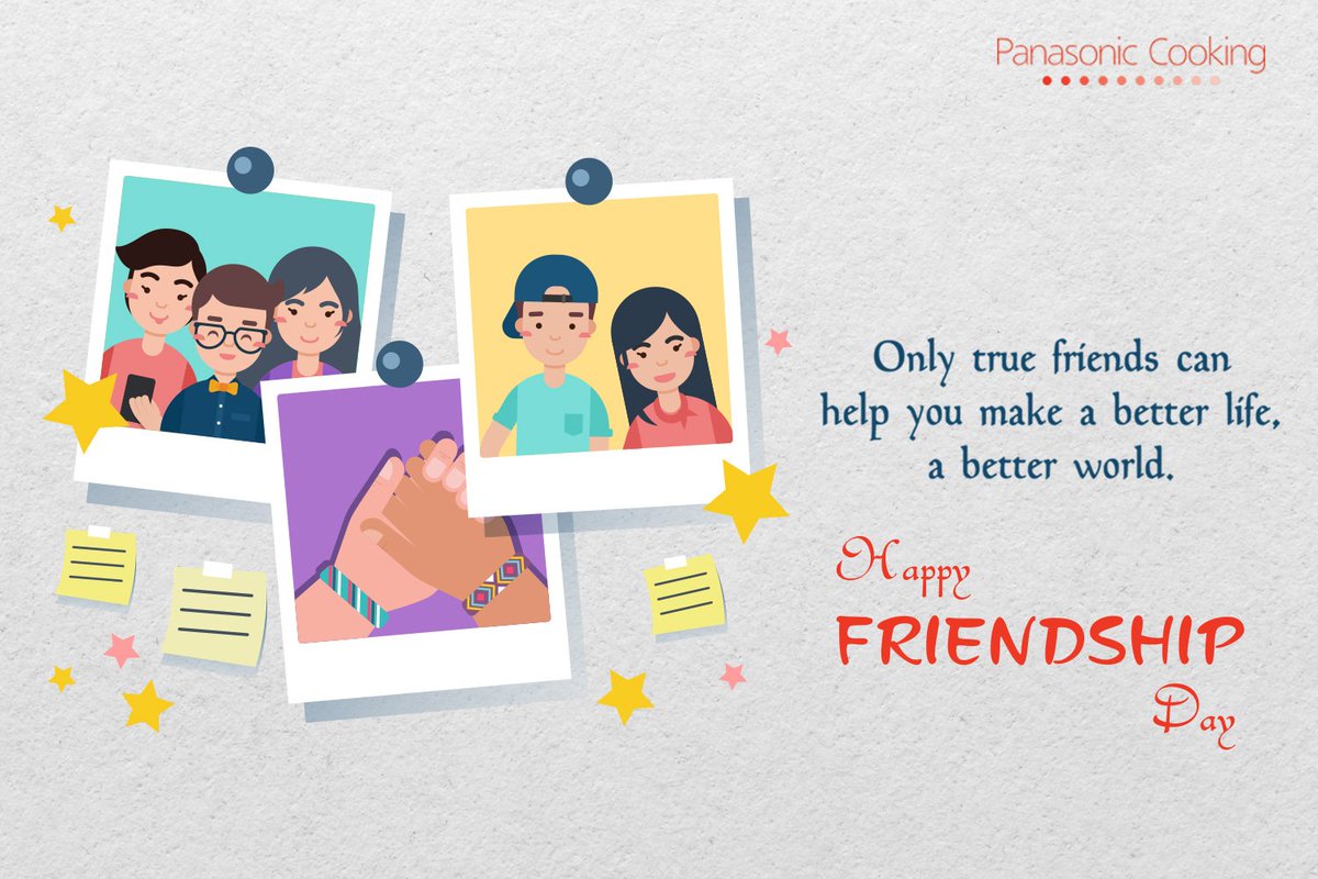 PanasonicInd's tweet photo. Cherish the friends who bring out the best in you. They are the ones who’ll inspire you to change the world and and make it a better place. Panasonic Cooking wishes you a fun-filled Friendship Day with all your favourite people and flavours.

#HappyFriendshipDay #PanasonicCooking https://t.co/8QTg2AGTwe