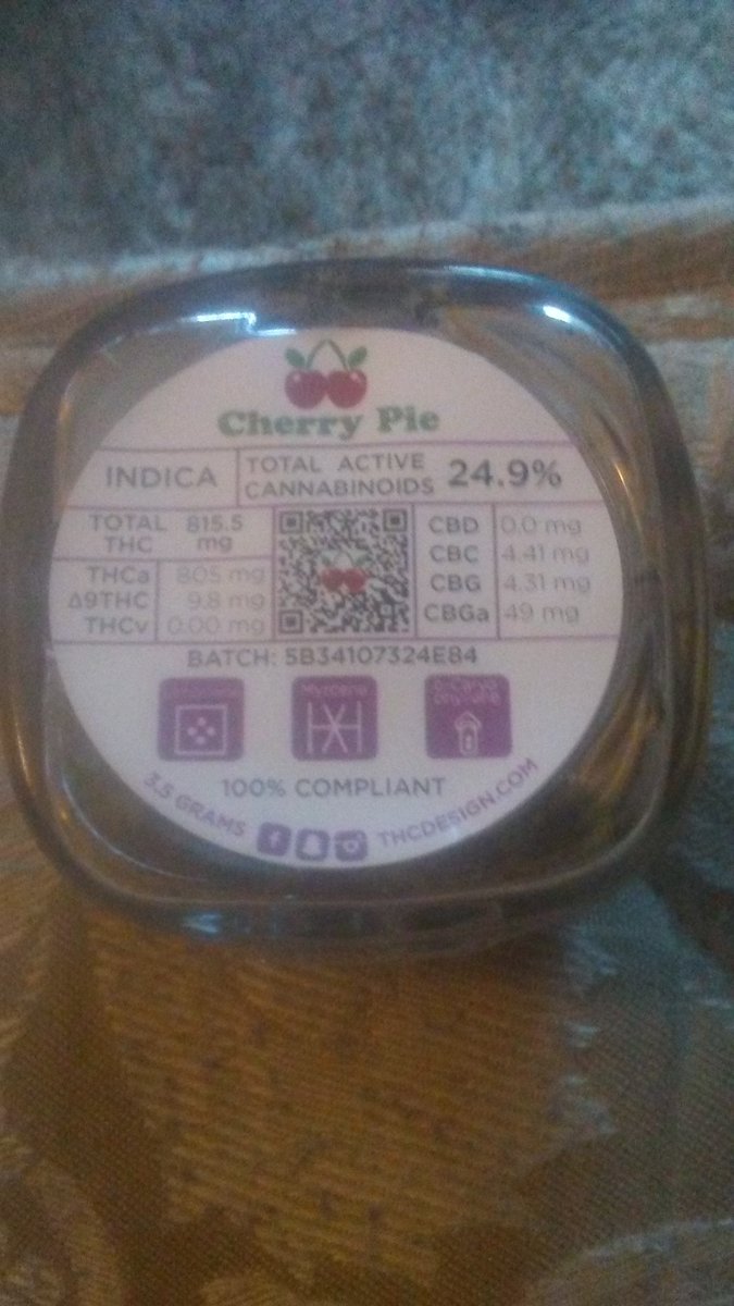 FrankRayAponte's tweet image. #cherrypie #thcdesign #indica my night time medicine.