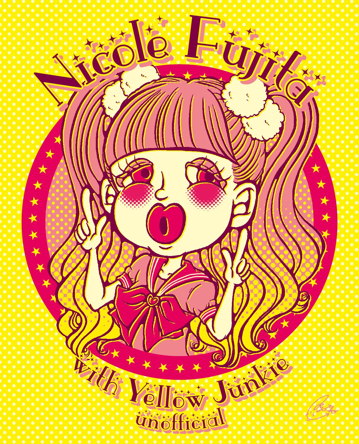 توییتر Kyo Ko در توییتر 完全に個人的な趣味で描いたにこるん 勝手にwith Yellow Junkieとさせていただきました 勝手に 藤田ニコル Nicolefujita にこるん にこるんビーム 似顔絵 イエロージャンキー Illust イラスト Illustration