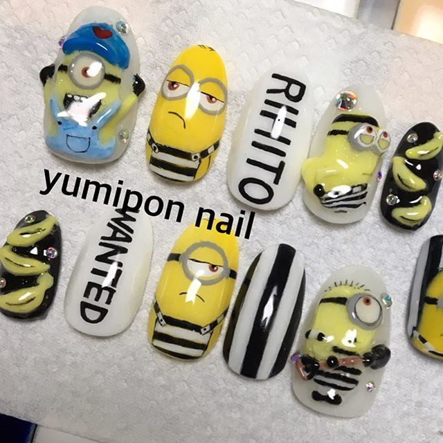 Yumipon Nail ネイル垢 ミニオンチップ オーダーありがとうございます 3dになってる部分もありますよん Nail ネイルデザイン ネイルアート ジェル ジェルネイル 手描き ミニオンズ ミニオンネイル Nails Nailstagram Nailart 3dパーツ