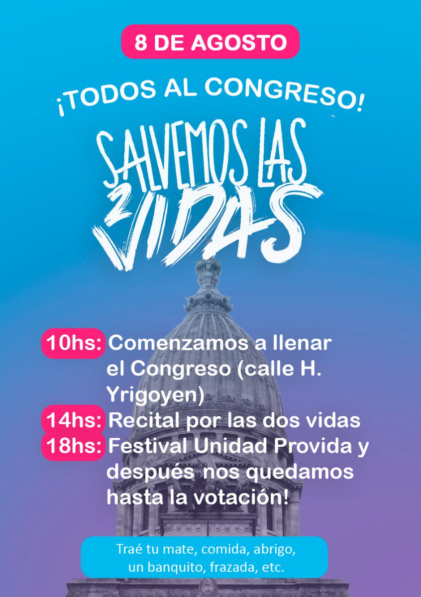 ignacio021sl's tweet photo. 🌊Hoy copamos el Obelisco!
🌊Mañana vamos a copar las provincias!
🌊Y el 8 el congreso explota por el RECHAZO TOTAL! 
NO SERA LEY! 
#ArgentinaEsProvida 
#Salvemoslas2vidas 
#LaOlaCeleste 
@unidadprovida https://t.co/LngT43xTgq