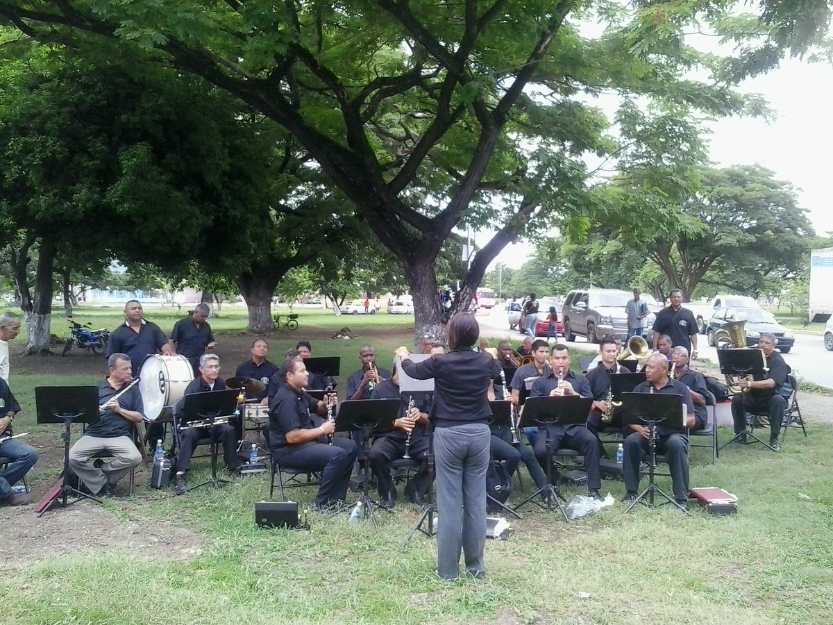 TURBANDA's tweet photo. CONCIERTO ACOMPAÑAMIENTO (ARTICULACION) SECRETARIA DE CULTURA -@MarinoDeTodos @TURBANDA BANDA TURMERO-CAGUA. MONUMENTO AL SAMAN DE GUERE. ACTO DE ENTEREGA DE TENENCIA DE TIERRAS  EN EL MUNICIPIO MARIÑO. https://t.co/8tMrRdUiDr