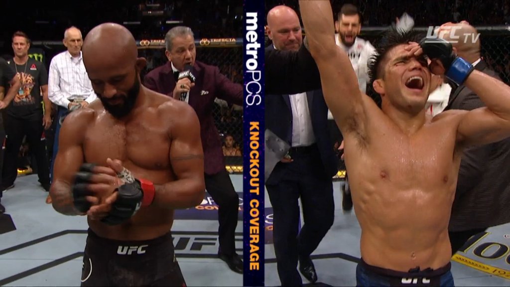 ATSteveDuncan's tweet image. Henry Cejudo venció a Demetrious Johnson por decision dividida (48-47, 47-48, 48-47) Nuevo campeón peso mosca #UFC227 #MMA #UFCxFox