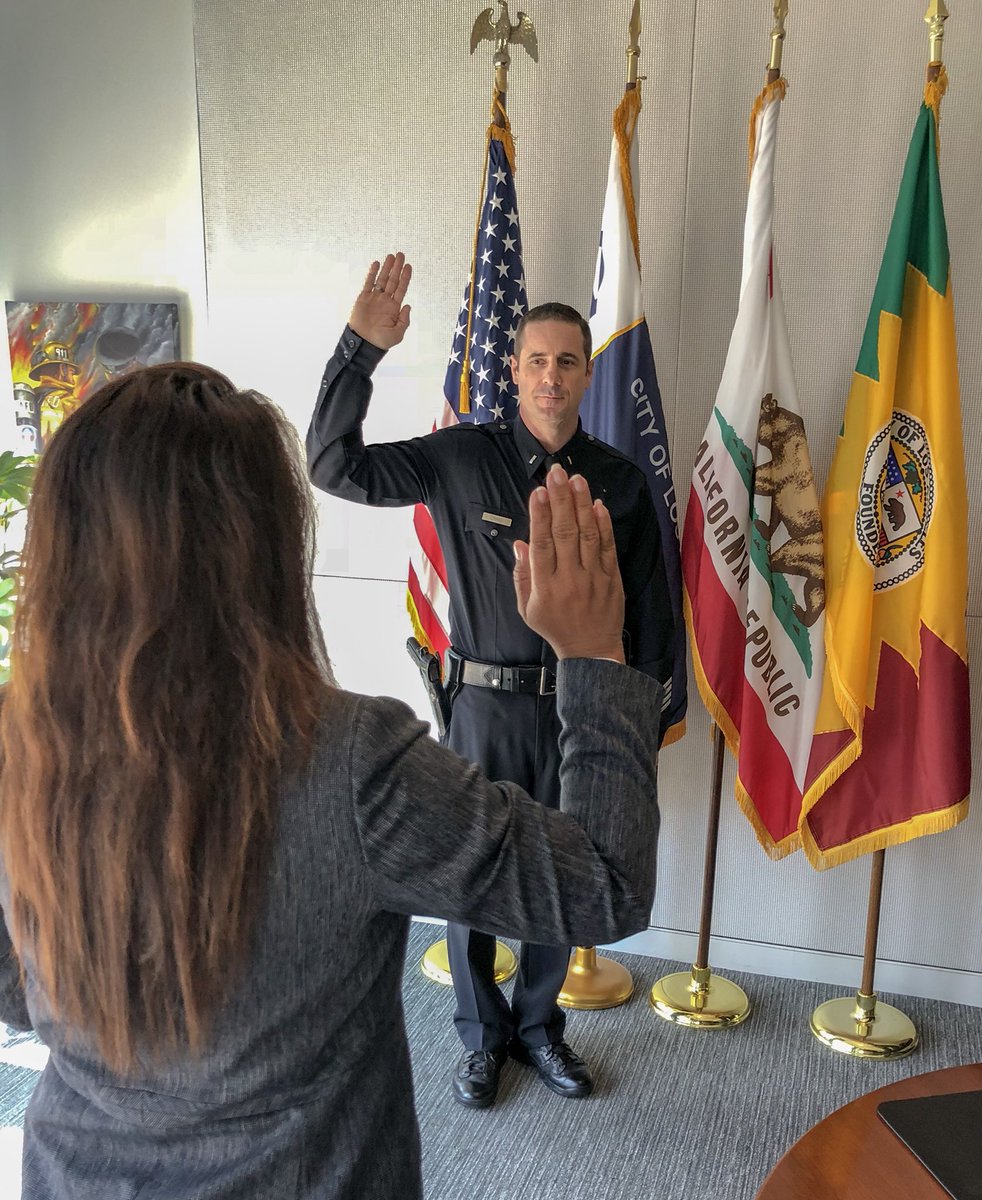 LAPDChiefMoore's tweet photo. We are a family made up of 13K, men &amp; women that have shared values along with respect and admiration for each other. LT David Craig was recently deployed to Afghanistan to lead and keep us safe abroad.. Honored to welcome him home and swear him in as a newly promoted Lieutenant https://t.co/lrtnAjsbPq