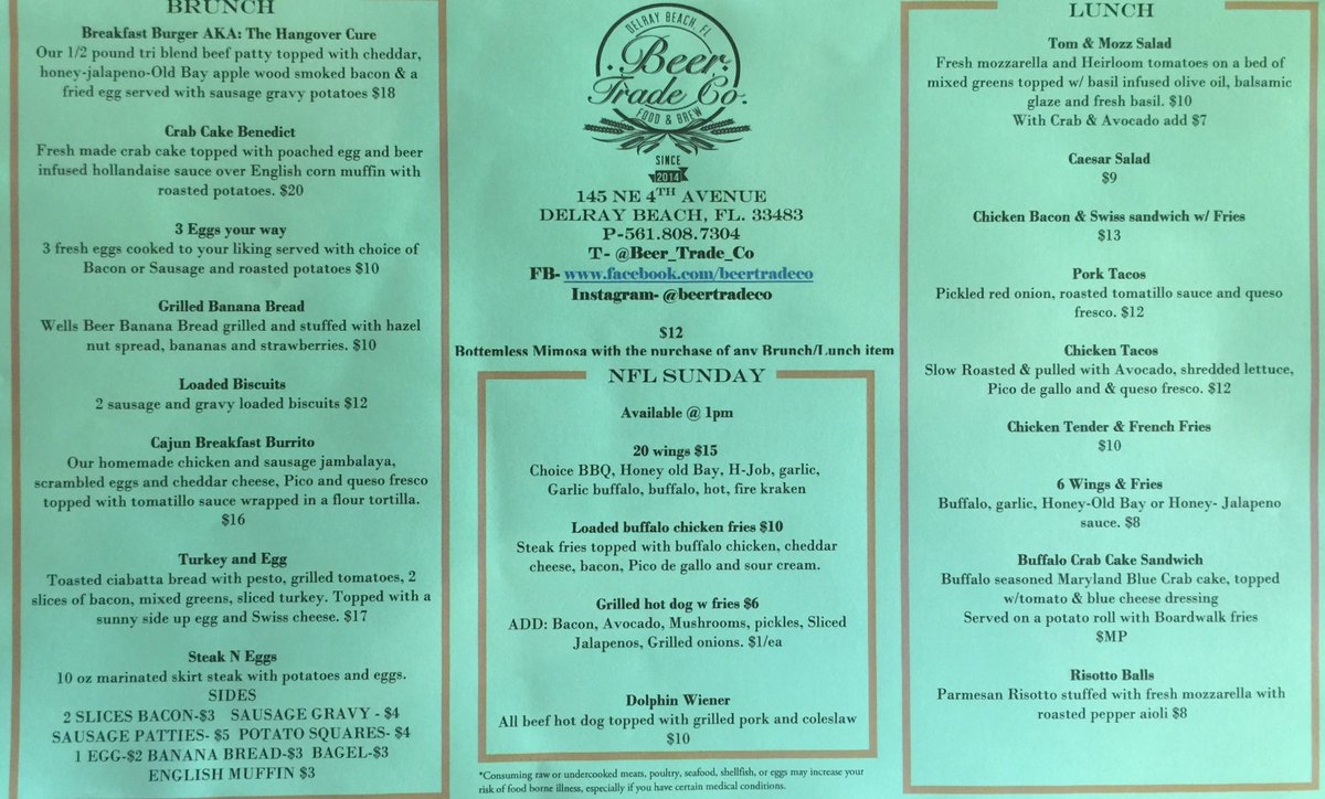 Brunch relaunch is about to happen!! Open at 11:30 Bottomless Mimosas, Grilled Nutella sandwiches, Sausage &amp; Gravy stuffed biscuits &amp; a “brunch” of other stuff. 

#brunch #foodporn #beertrade #delraybeach #Nutella