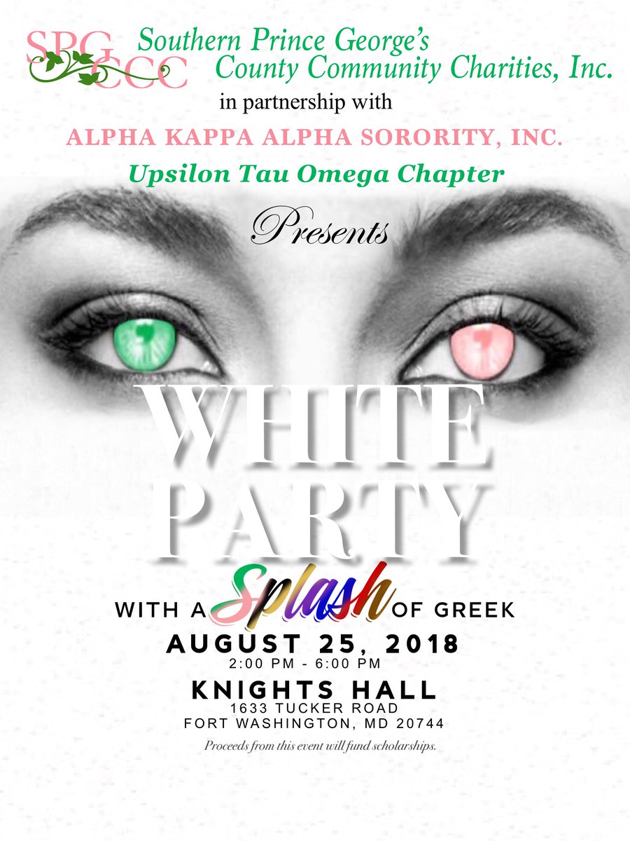 UTOAKA1908's tweet photo. The White Party is this Saturday...only a few tickets remain...Get your tickets before this event is SOLD OUT!!! White Party FUNdraiser...August 25, 2018...Wear your white with your organization’s colors!! Tickets and info: https://t.co/yVB9Rdp3Ub
#SplashofColor #SPGCCC #AKAUTO https://t.co/v78fqx19oi