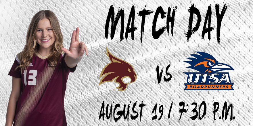 TXStateSoccer's tweet photo. MATCH DAY! Home opener tonight at 7:30 p.m. against I-35 rival @UTSASoccer #AllForTXST #SunBeltWSOC https://t.co/6CwV8KzSFW