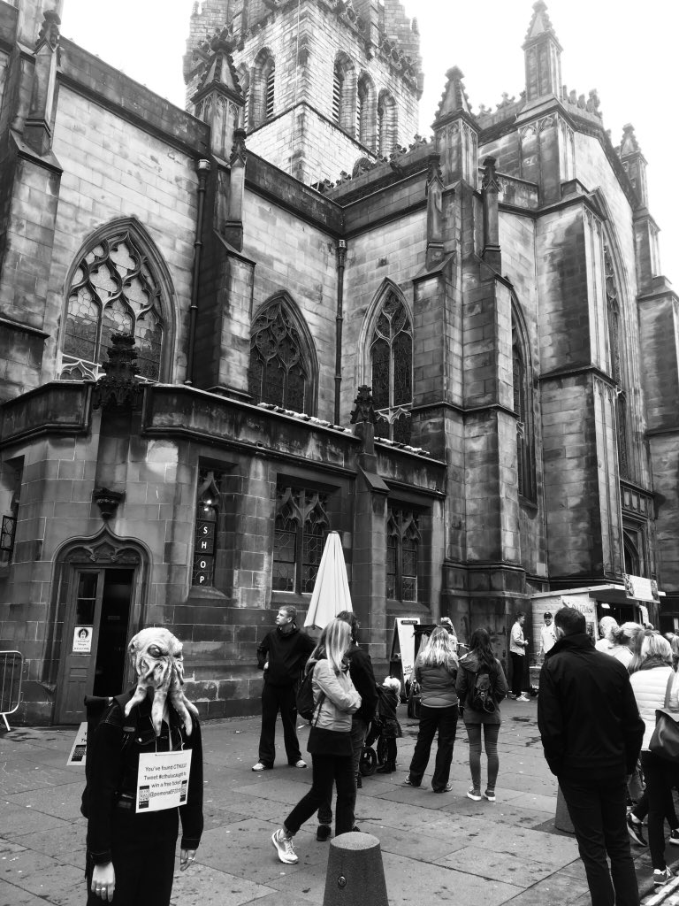 Cthulu has just been spotted outside St. Giles’ Cathedral on #EdFringe Royal Mile! Take your pictures and keep tweeting us with #CthuluCaught!