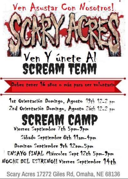 ScaryAcresOmaha's tweet photo. Come out and sign up to be part of the scream team! https://t.co/P0zGnGs9lS