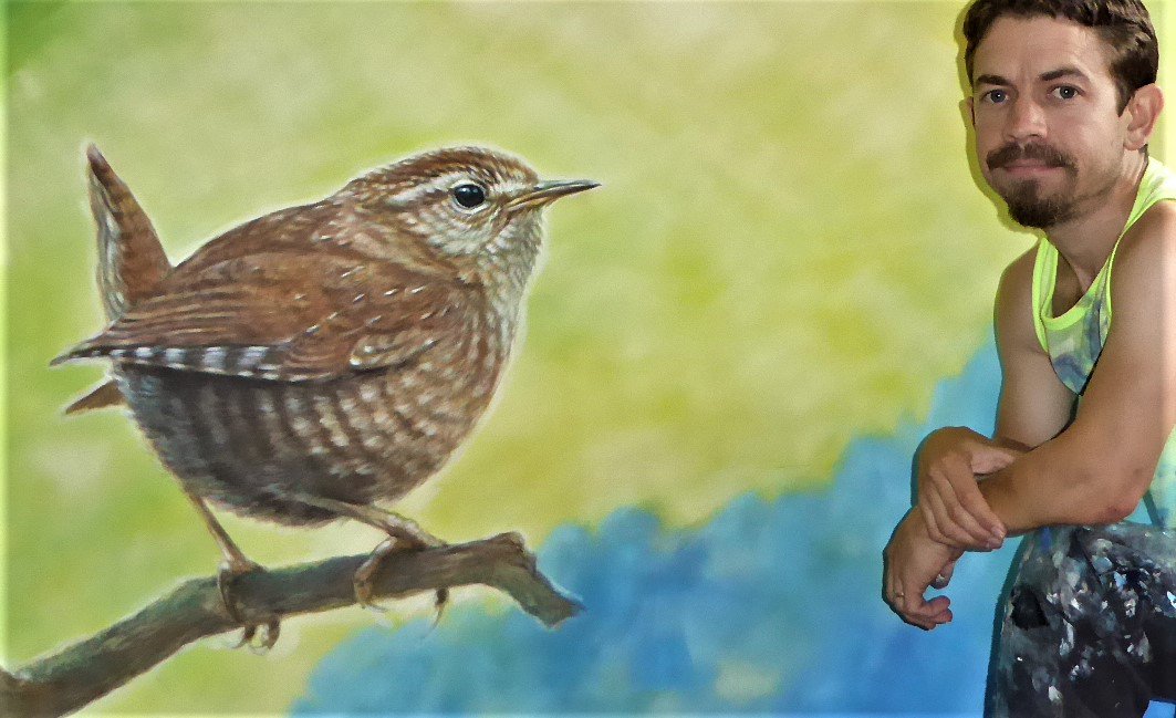 RoryMcCannArt's tweet photo. I'm currently #supersizing a #hummingbird - watch this space. Here are a few recent #wildlife 'supersizings'! #murals #painting https://t.co/5YRfmENh29