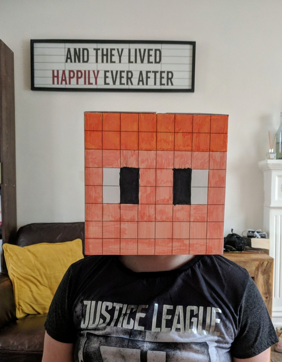 NEFamilyFun's tweet photo. We got chatting with @boxhead_craft at @Nethermined last week and they gave the kids a BoxHead to try. This is Harry's skin - he'd definitely recommend https://t.co/935K9nvVSJ