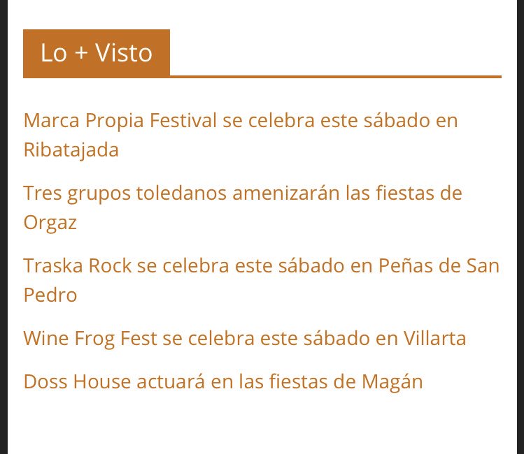 CompactCheese_'s tweet photo. 🔊🔊 Lo +visto en la web de #CompactCheese🧀
1️⃣ Previa Festival Marca Propia en @ribatajada
2️⃣ Previa @InevitableTw, @AV_Sabias & #Hyle en Orgaz
3️⃣ Previa Traska Rock Festival
4️⃣ Previa festival Wine Frog Fest
5️⃣ Previa Doss House en Magán https://t.co/i6y1ZuOU98