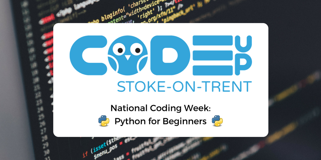 DimitraBlana's tweet photo. One week until our free #Python workshop @CodeUpUK #SoT @wavemakerstoke. If you're not sure #coding is for you, trust me - it is! We need #DiversityInTech so everyone is welcome! #WomenInTech #LGBTinTech #BAMEinTech #DisabilityinTech https://t.co/5fyurn5tan #nationalcodingweek https://t.co/up5mIBvpGv