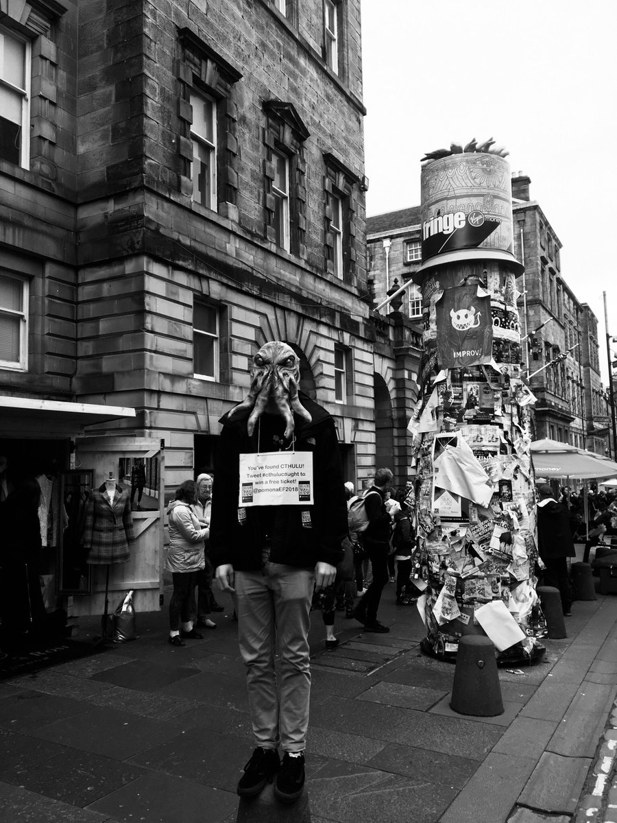 Cthulu looking over all the mortals on #edfringe’s Royal Mile! Snap a pic before he moves on! #CthuluCaught <a href="/edfringe/">Edinburgh Festival Fringe</a> <a href="/theSpaceUK/">theSpaceUK</a>