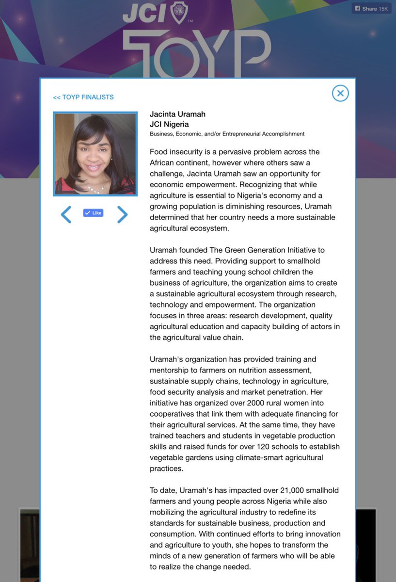 jci_nigeria's tweet photo. Vote Jacinta Uramah! It's time for us to get our very own @jcuramah into the top 10 of JCI TOYP OF THE WORLD.
To vote, please go to https://t.co/8ZIehqRkPc click on Jacinta Uramah, and then click 'Like' beneath her biography. We have only until Fri, Aug 24th #JCINTOYP2018 https://t.co/1npfqprLGe