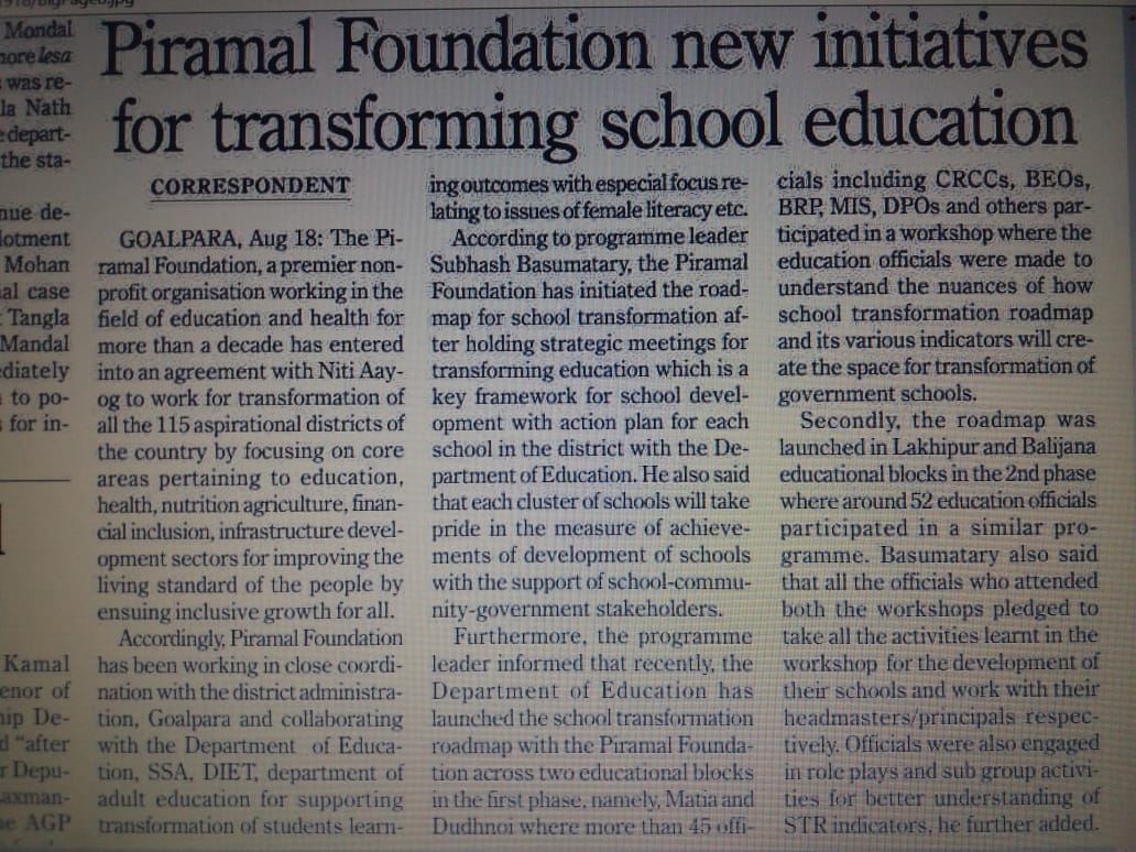 Manmohan4Peace's tweet photo. School &amp; Community Members plan 2 improve quality education 2gether. 3298/10260 Schools have Created #SchoolTransformationRoadmap in 5 #AspirationalDistricts of Assam. All other schools working 2 have #STR by #2ndOctober. @NITIAayog @IasAlok
 @PiramalFdn @Rayyrina @jagdishmukhi https://t.co/tSHwePv4gM